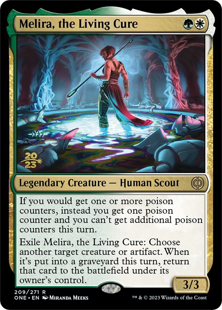 Melira, the Living Cure [Phyrexia: All Will Be One Prerelease Promos]