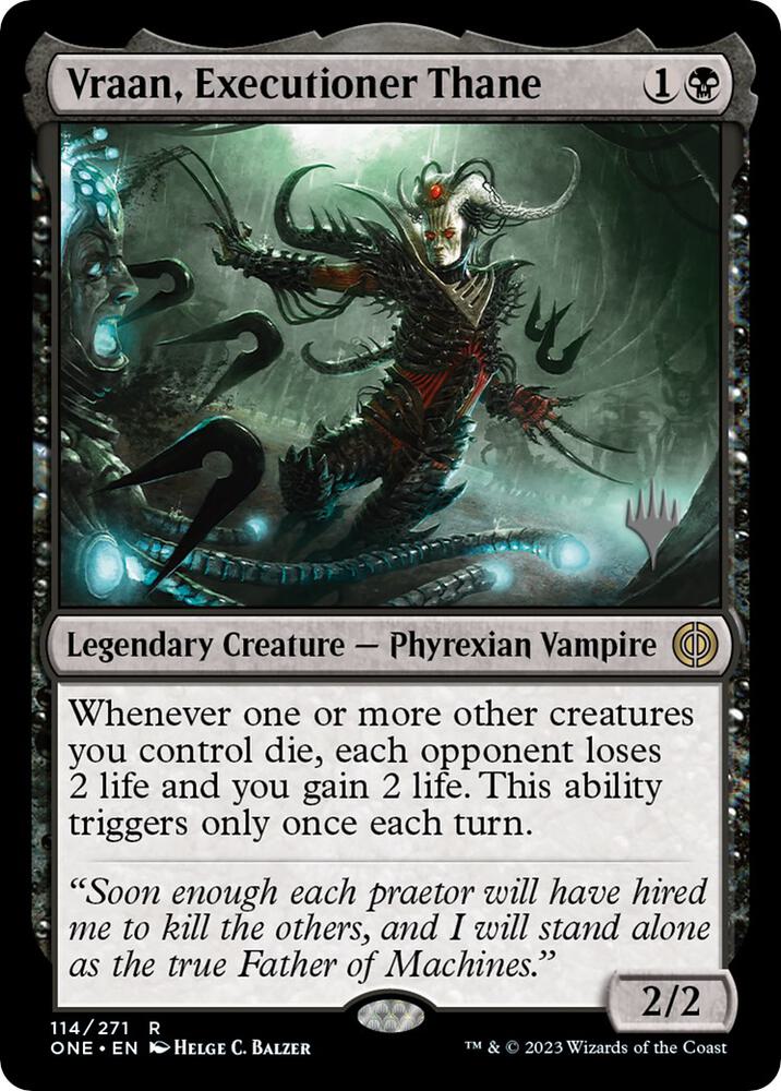 Vraan, Executioner Thane (Promo Pack) [Phyrexia: All Will Be One Promos]