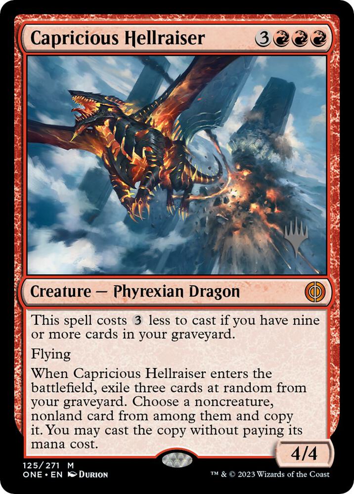 Capricious Hellraiser (Promo Pack) [Phyrexia: All Will Be One Promos]