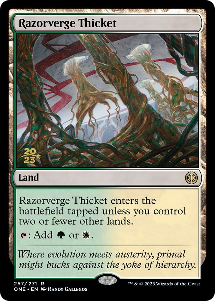 Razorverge Thicket [Phyrexia: All Will Be One Prerelease Promos]