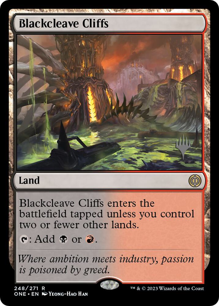Blackcleave Cliffs (Promo Pack) [Phyrexia: All Will Be One Promos]