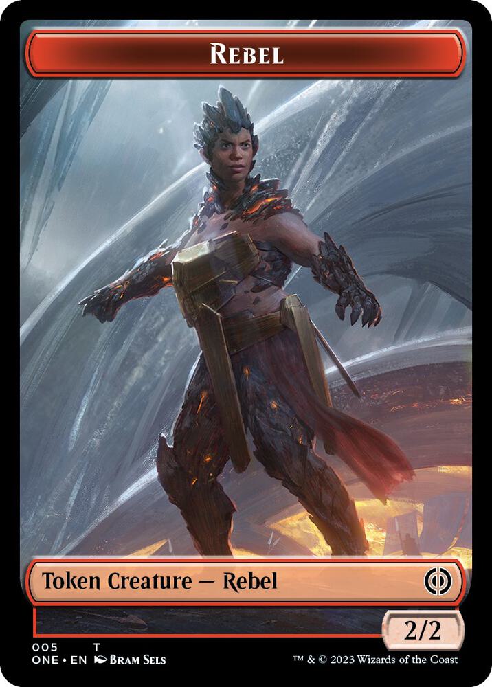 Rebel // Cat Double-Sided Token [Phyrexia: All Will Be One Tokens]