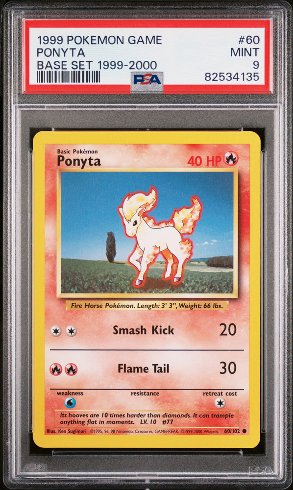 1999 Pokemon Game Ponyta 60 - PSA MINT 9 - 82534135