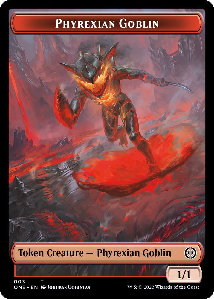 Phyrexian Goblin // The Hollow Sentinel Double-Sided Token [Phyrexia: All Will Be One Tokens]