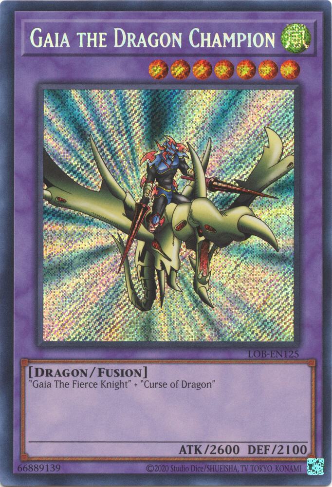 Gaia the Dragon Champion (25th Anniversary) [LOB-EN125] Secret Rare