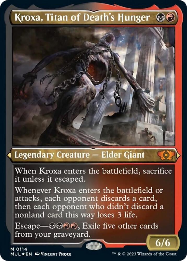 Kroxa, Titan of Death's Hunger (Foil Etched) [Multiverse Legends]