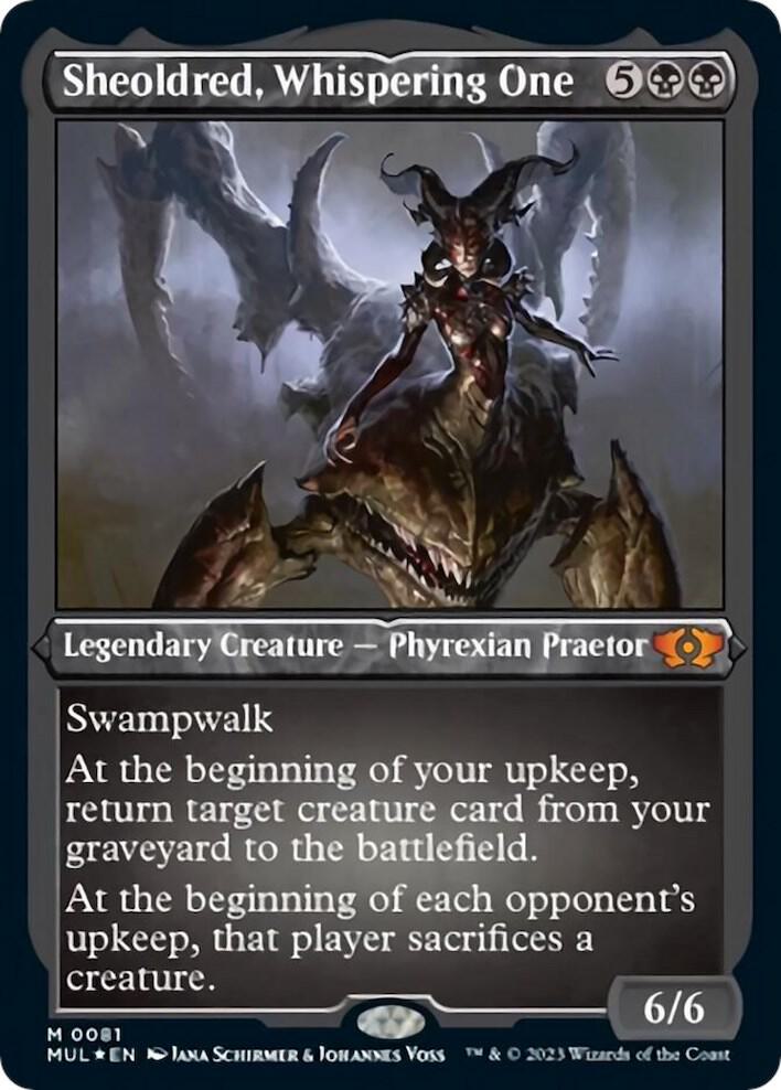 Sheoldred, Whispering One (Foil Etched) [Multiverse Legends]