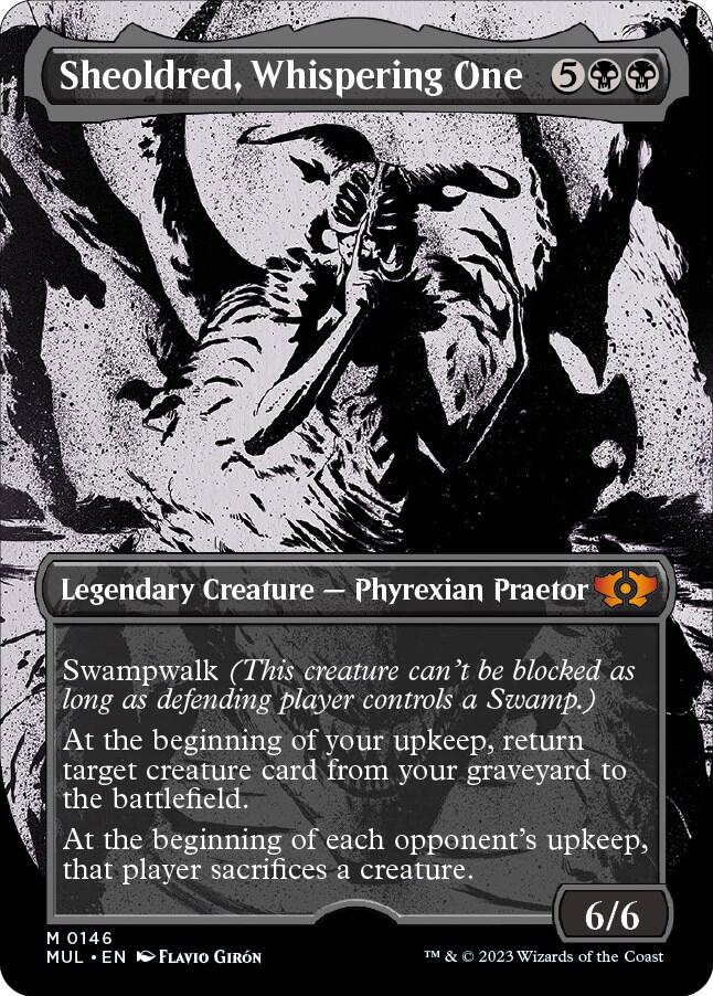 Sheoldred, Whispering One (Halo Foil) [Multiverse Legends]