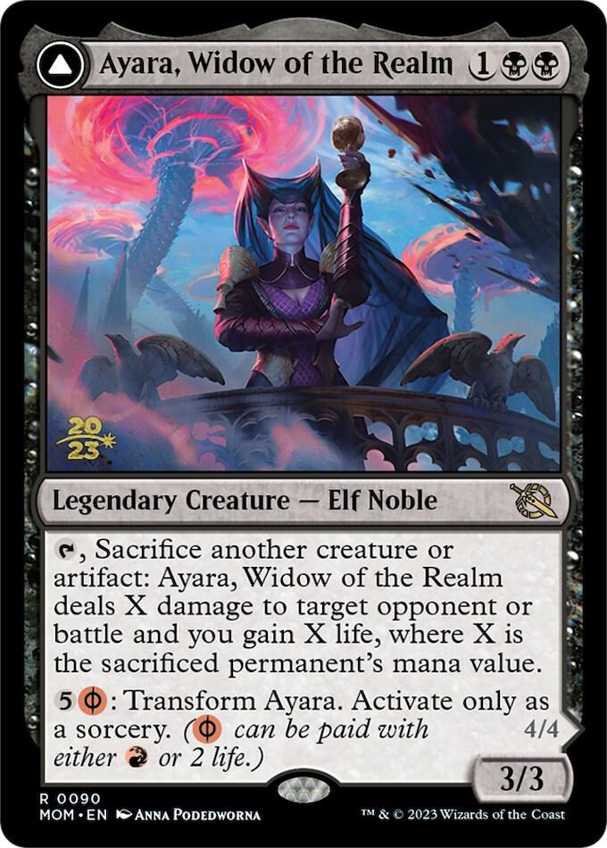 Ayara, Widow of the Realm // Ayara, Furnace Queen [March of the Machine Prerelease Promos]