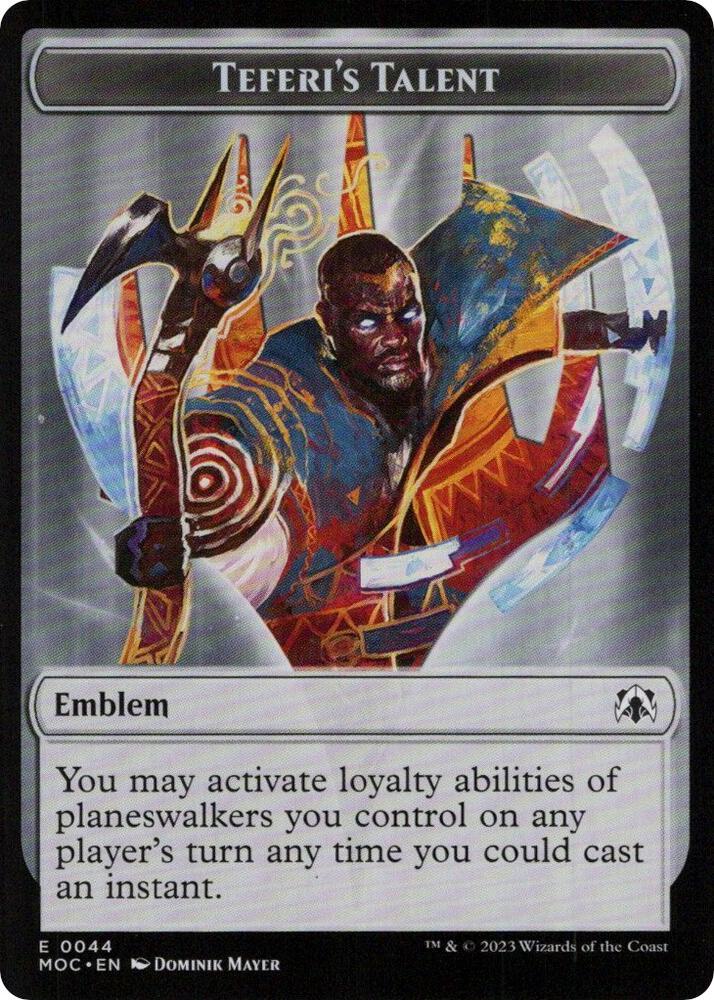 Teferi's Talent Emblem [March of the Machine Commander Tokens]