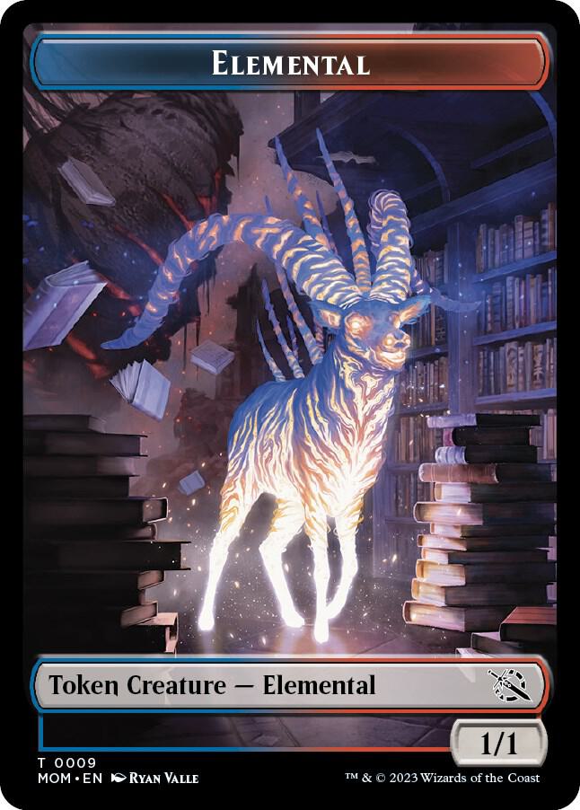 Elemental (09) // Spirit (13) Double-Sided Token [March of the Machine Tokens]
