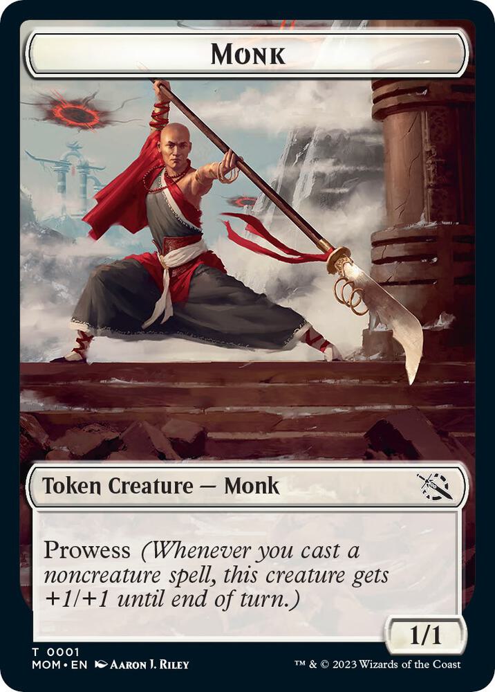Monk // Spirit (13) Double-Sided Token [March of the Machine Tokens]