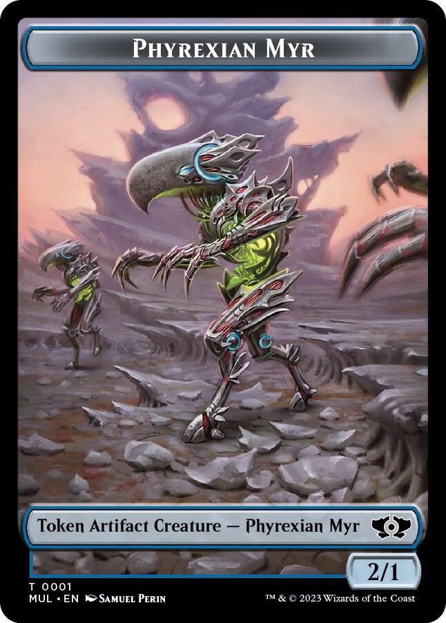 Phyrexian Myr // Dinosaur Double-Sided Token [March of the Machine Tokens]