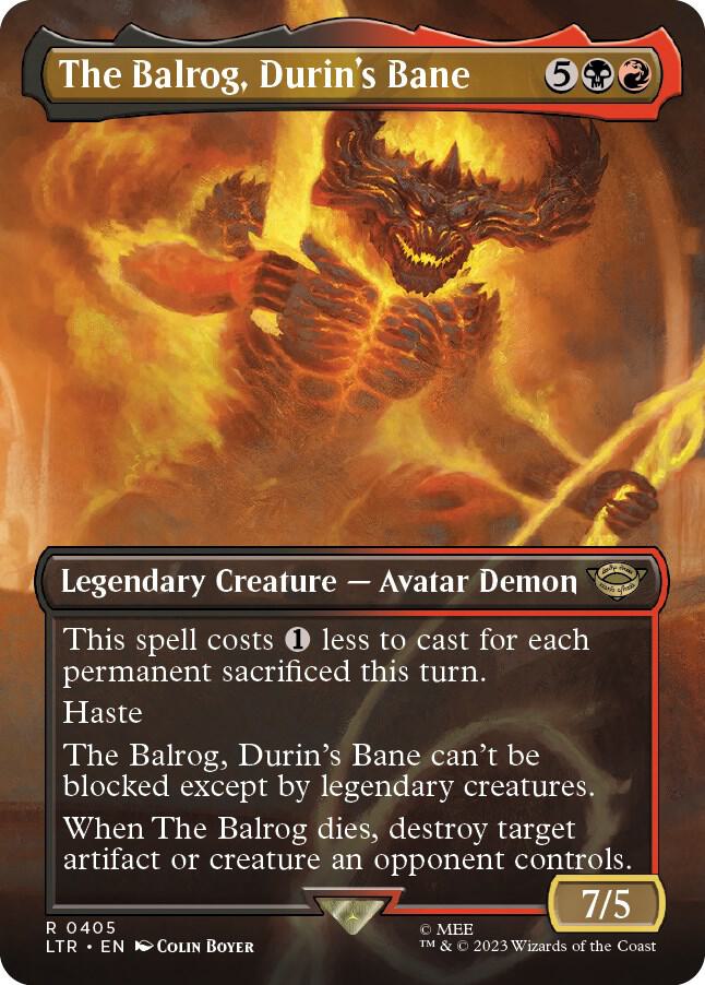 The Balrog, Durin's Bane (Borderless Alternate Art) [The Lord of the Rings: Tales of Middle-Earth]