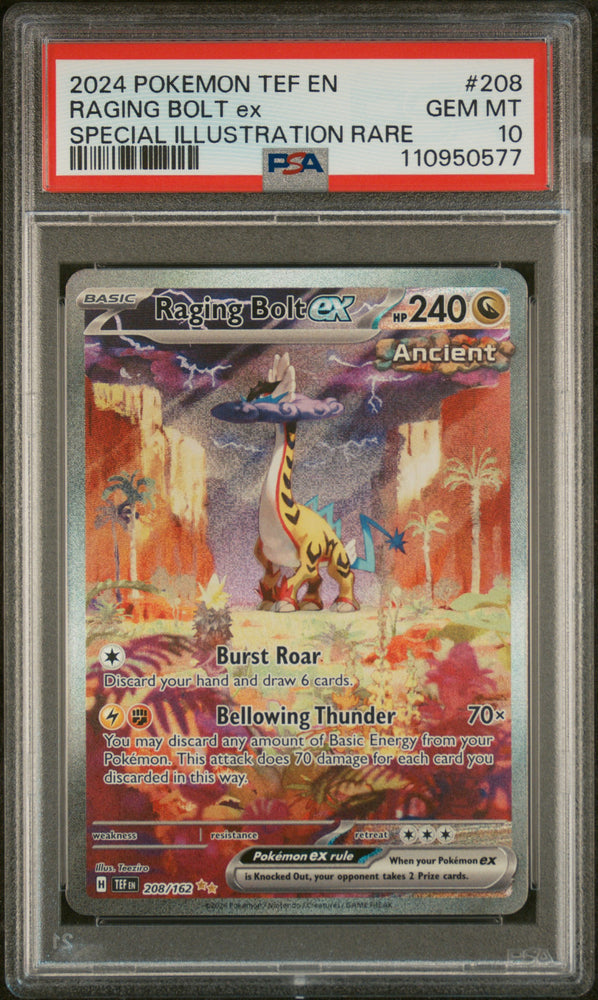 2024 Pokemon Temporal Forces Raging Bolt ex 208 - PSA GEM MT 10 - 110950577