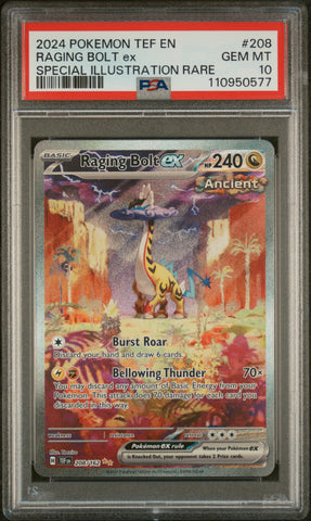 2024 Pokemon Temporal Forces Raging Bolt ex 208 - PSA GEM MT 10 - 110950577