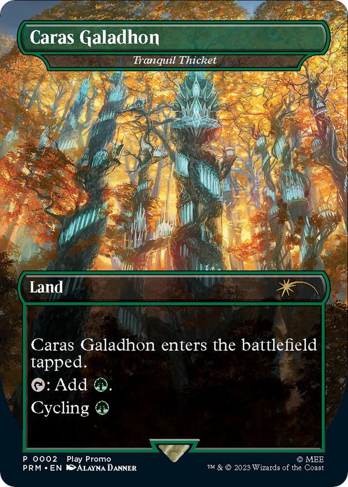 Tranquil Thicket - Caras Galadhon (Borderless) [Wizards Play Network 2023]