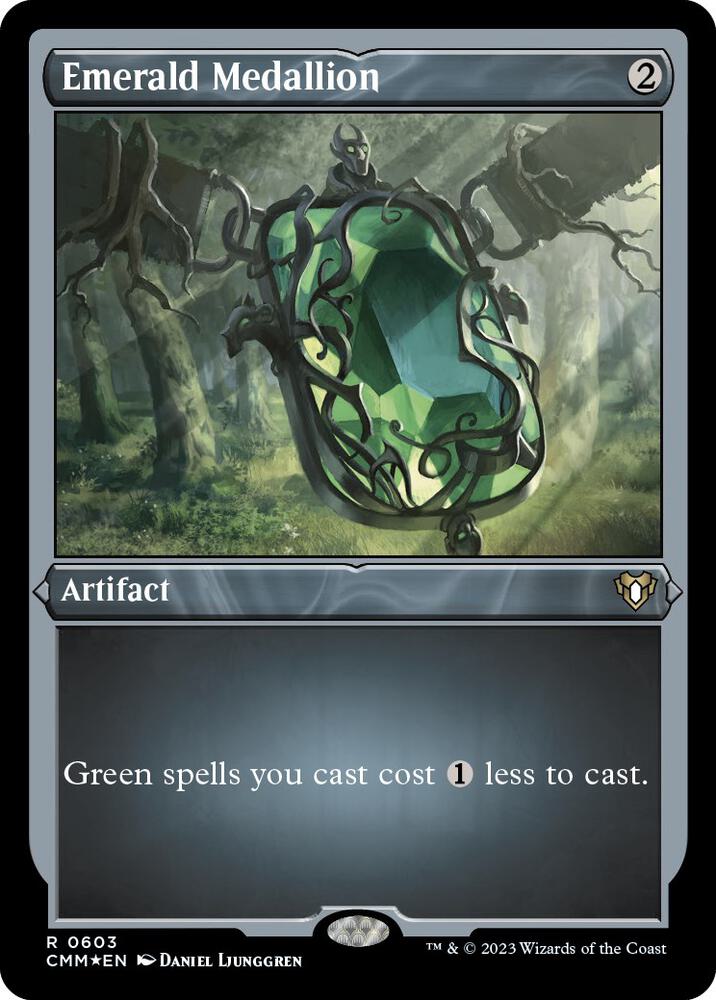 Emerald Medallion (Foil Etched) [Commander Masters]