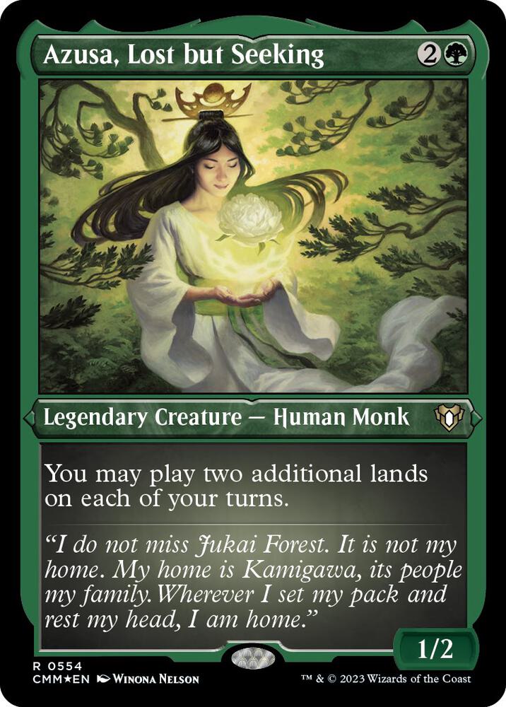 Azusa, Lost but Seeking (Foil Etched) [Commander Masters]
