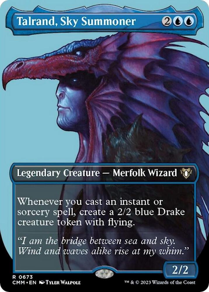 Talrand, Sky Summoner (Borderless Profile) [Commander Masters]