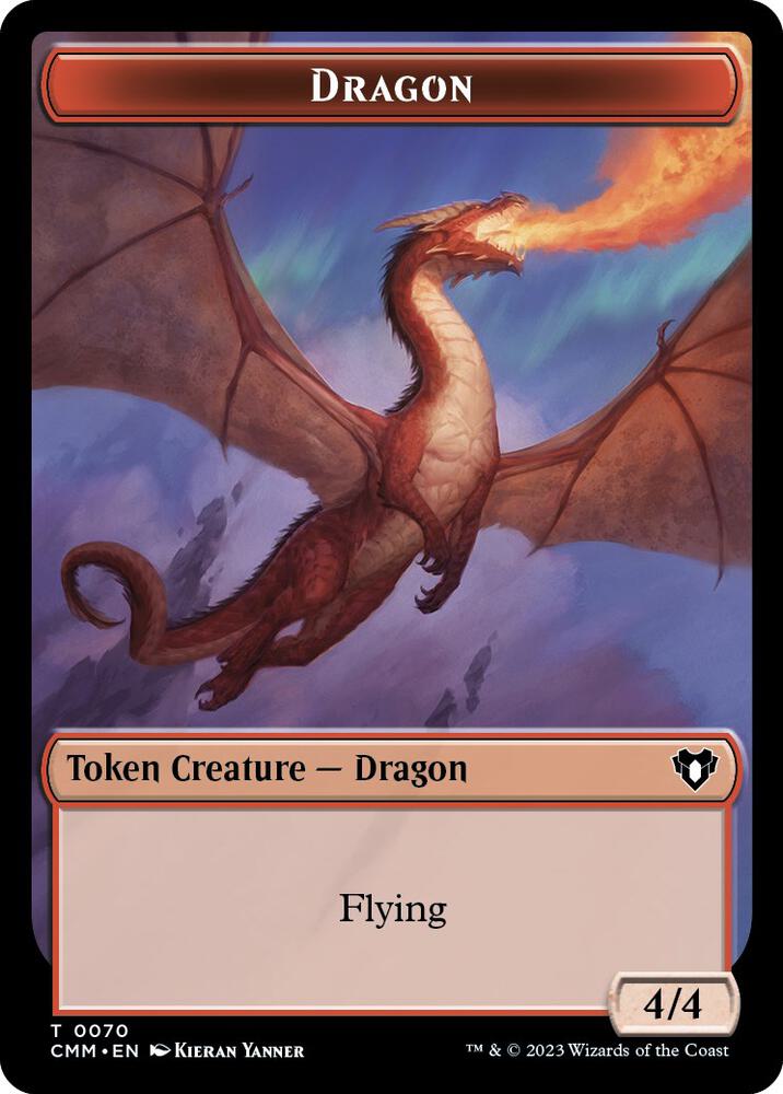 Dragon // Kor Ally Double-Sided Token [Commander Masters Tokens]