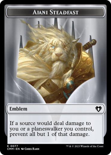 Ajani Steadfast Emblem // Wizard Double-Sided Token [Commander Masters Tokens]