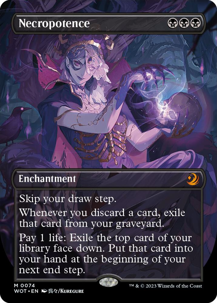 Necropotence (Anime Borderless) [Wilds of Eldraine: Enchanting Tales]