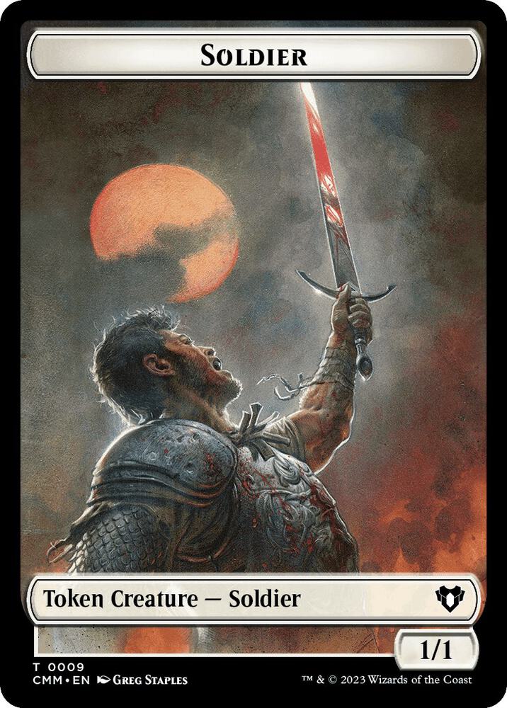 Soldier (0009) // Daretti, Scrap Savant Emblem Double-Sided Token [Commander Masters Tokens]