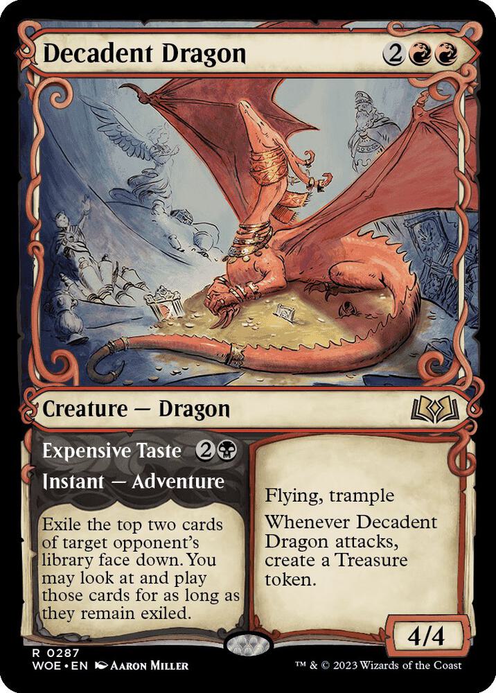 Decadent Dragon // Expensive Taste (Showcase) [Wilds of Eldraine]