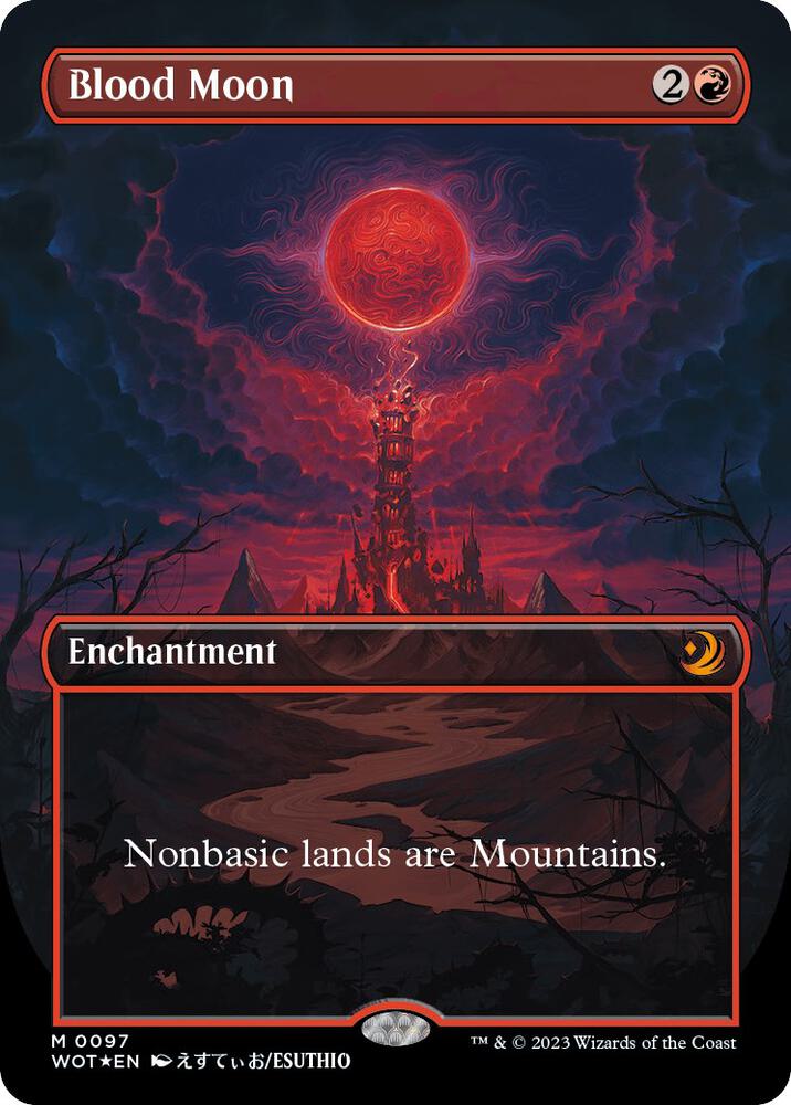 Blood Moon (Anime Borderless) (Confetti Foil) [Wilds of Eldraine: Enchanting Tales]