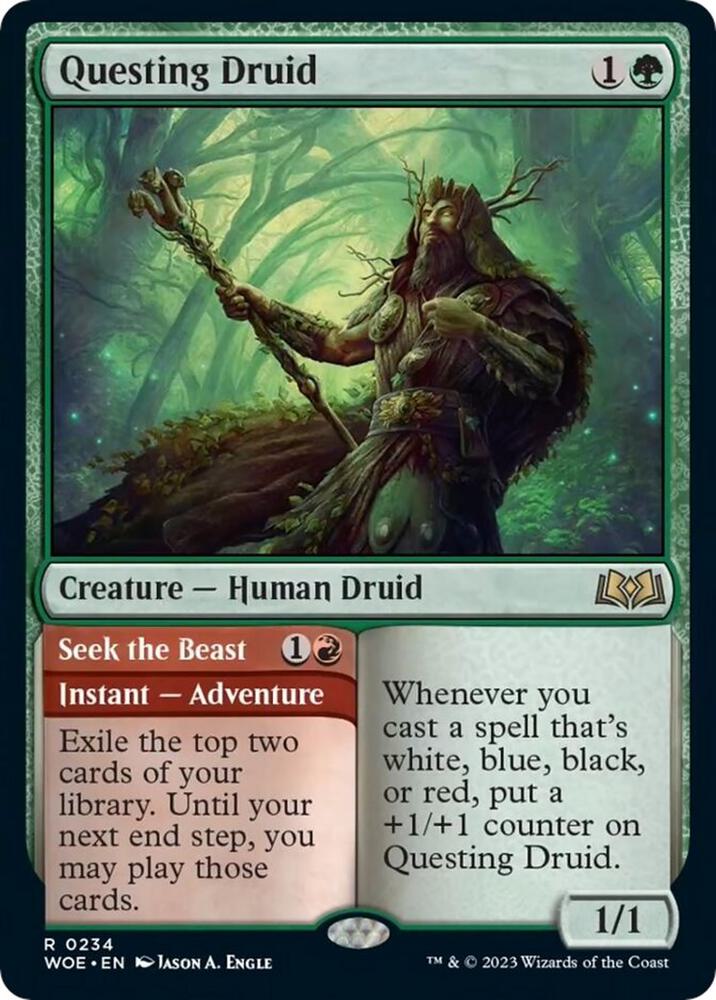 Questing Druid // Seek the Beast [Wilds of Eldraine]