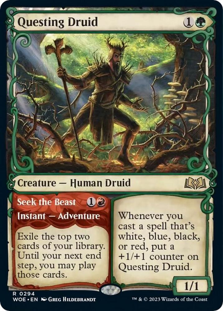 Questing Druid // Seek the Beast (Showcase) [Wilds of Eldraine]