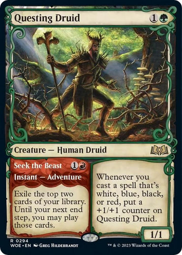 Questing Druid // Seek the Beast (Showcase) [Wilds of Eldraine]