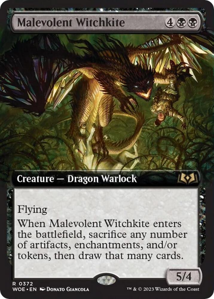 Malevolent Witchkite (Extended Art) [Wilds of Eldraine]