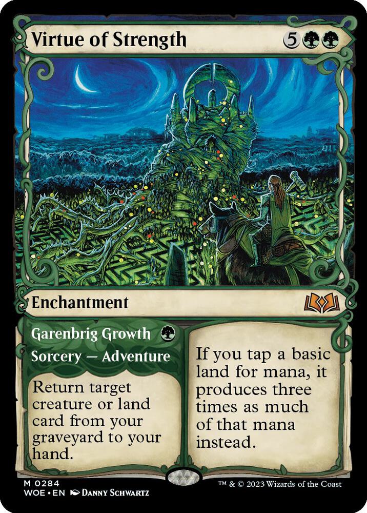 Virtue of Strength // Garenbrig Growth (Showcase) [Wilds of Eldraine]
