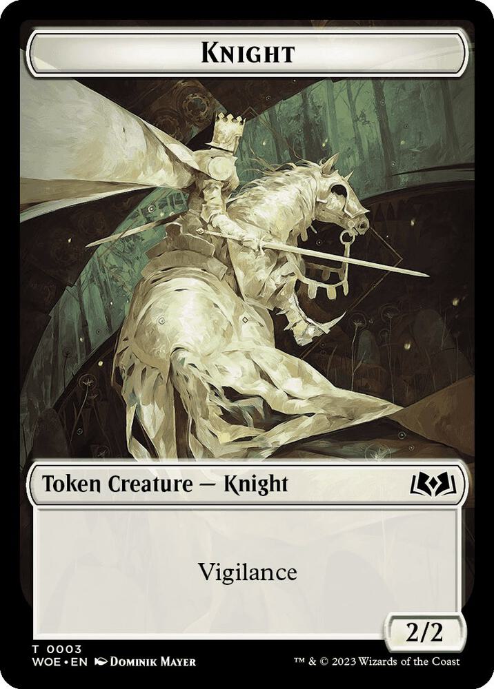 Knight // Food (0010) Double-Sided Token [Wilds of Eldraine Tokens]
