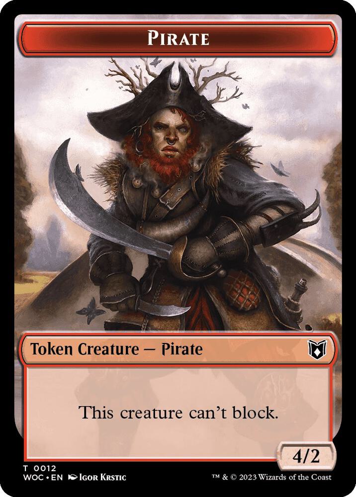 Pirate // Human Soldier Double-Sided Token [Wilds of Eldraine Commander Tokens]