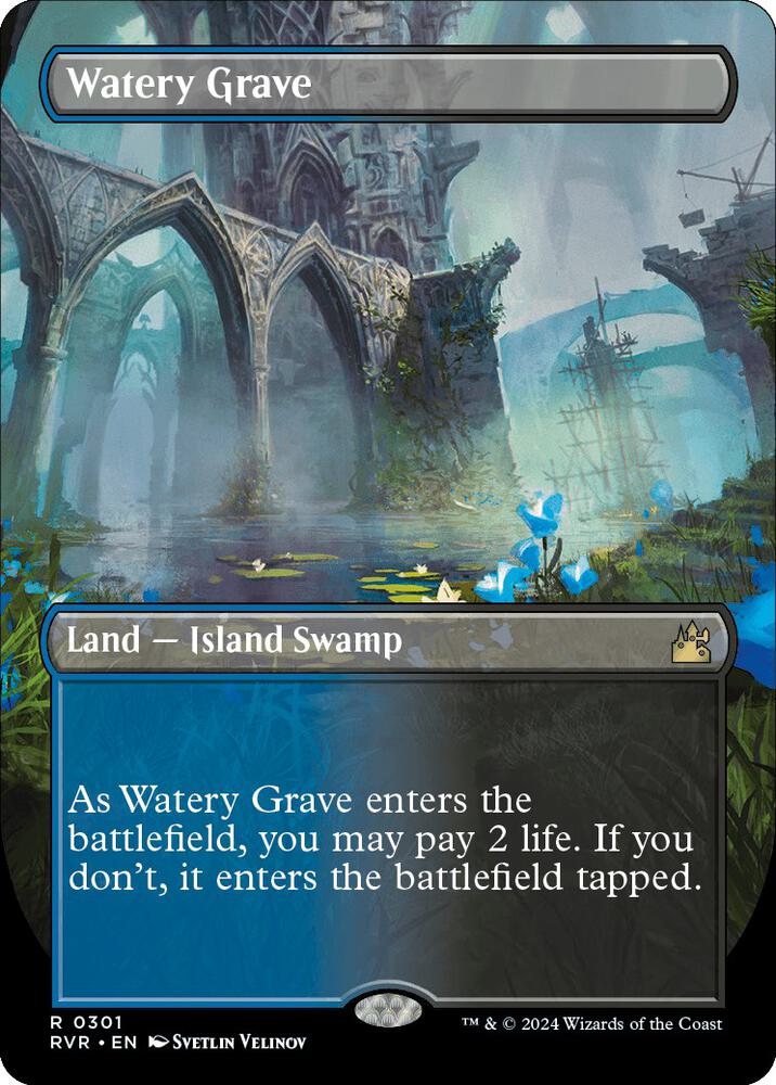 Watery Grave (Borderless) [Ravnica Remastered]
