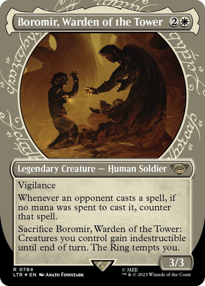 Boromir, Warden of the Tower (Showcase) (Surge Foil) [The Lord of the Rings: Tales of Middle-Earth]