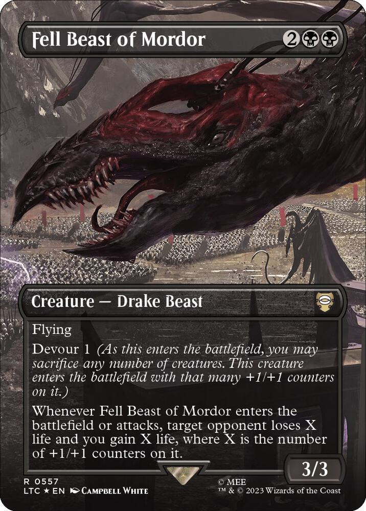 Fell Beast of Mordor (Borderless) (Surge Foil) [The Lord of the Rings: Tales of Middle-Earth Commander]