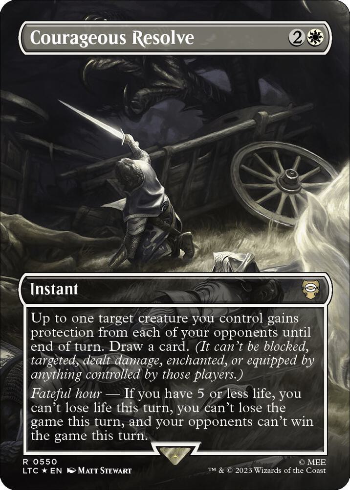 Courageous Resolve (Borderless) (Surge Foil) [The Lord of the Rings: Tales of Middle-Earth Commander]