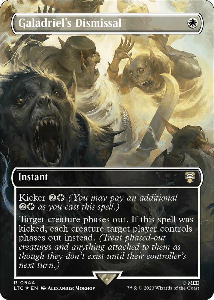 Galadriel's Dismissal (Borderless) (Surge Foil) [The Lord of the Rings: Tales of Middle-Earth Commander]