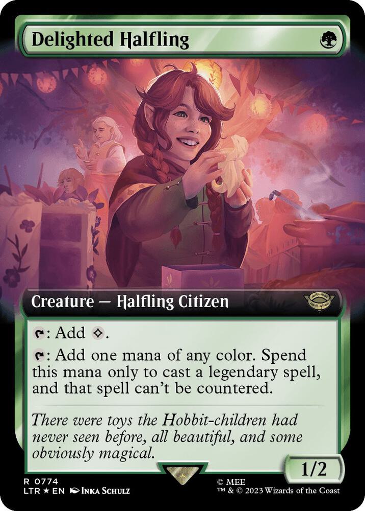 Delighted Halfling (Extended Art) (Surge Foil) [The Lord of the Rings: Tales of Middle-Earth]