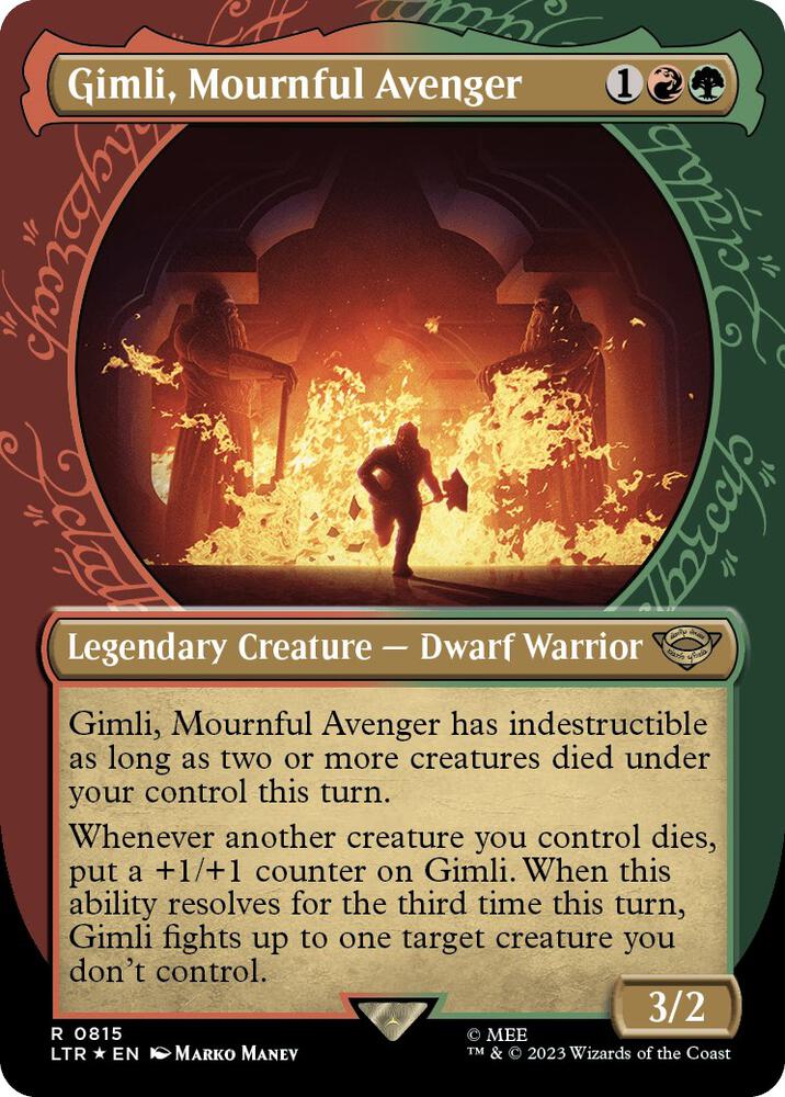 Gimli, Mournful Avenger (Showcase) (Surge Foil) [The Lord of the Rings: Tales of Middle-Earth]