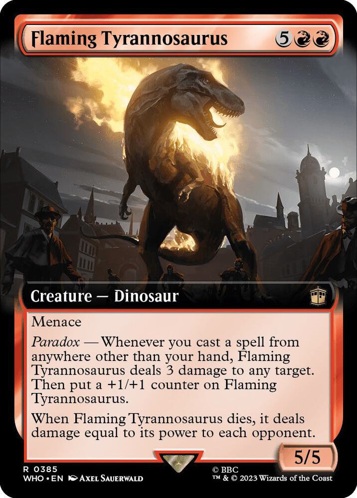 Flaming Tyrannosaurus (Extended Art) [Doctor Who]