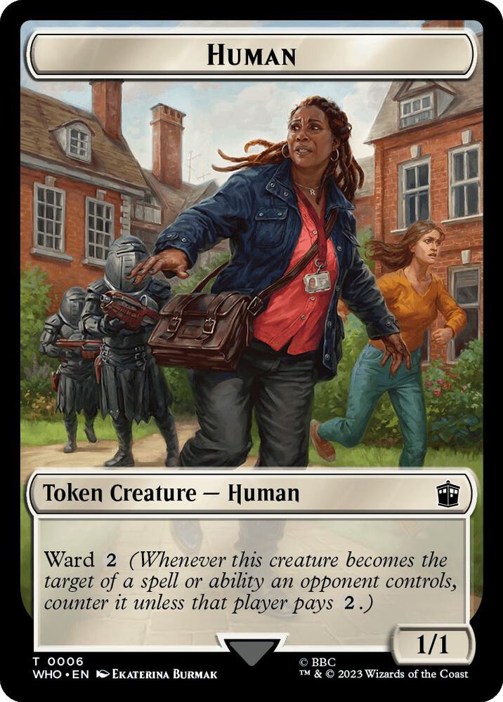 Human (0006) // Alien Salamander Double-Sided Token [Doctor Who Tokens]