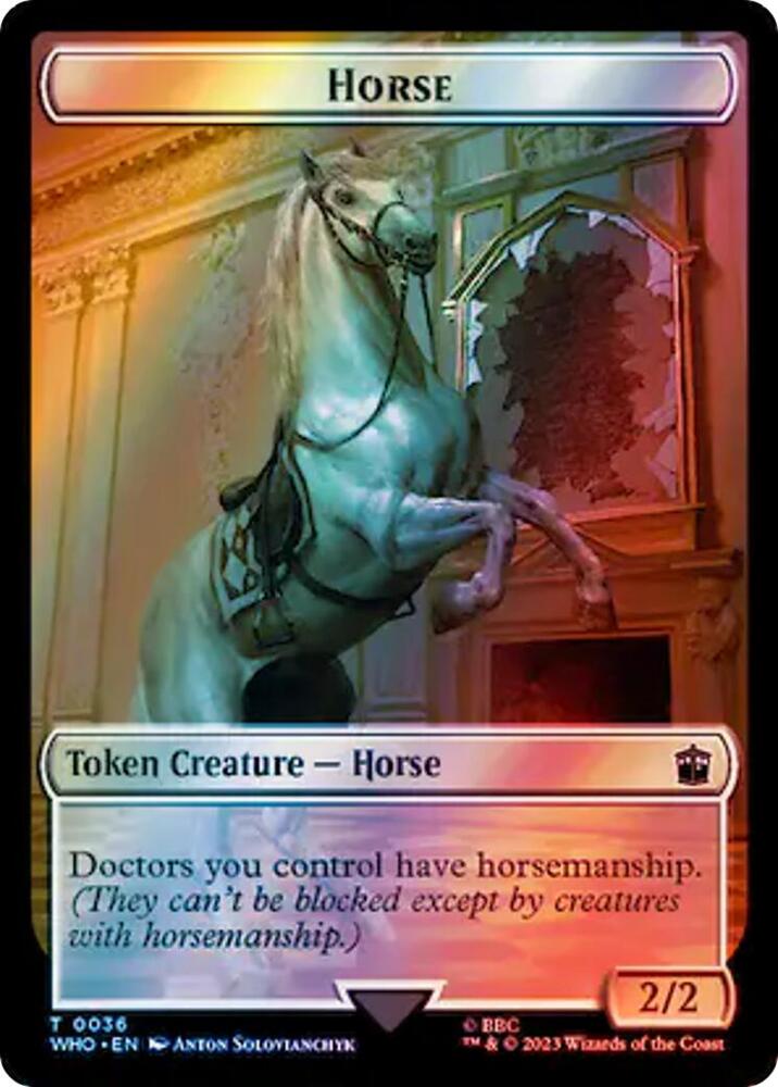 Horse // Alien Salamander Double-Sided Token (Surge Foil) [Doctor Who Tokens]