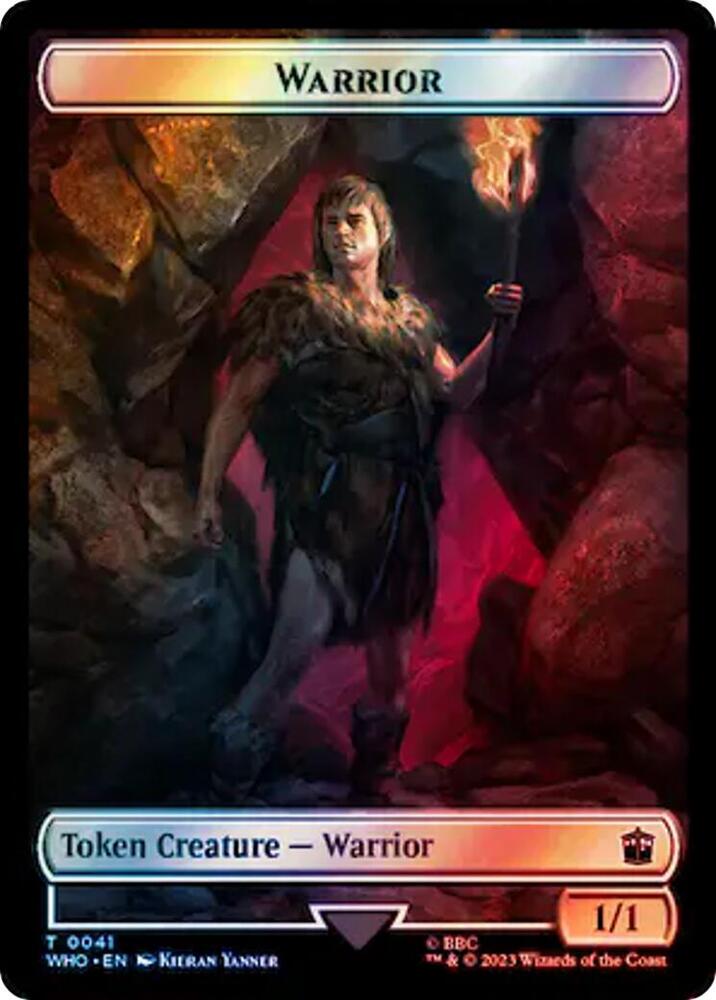 Warrior // Treasure (0060) Double-Sided Token (Surge Foil) [Doctor Who Tokens]