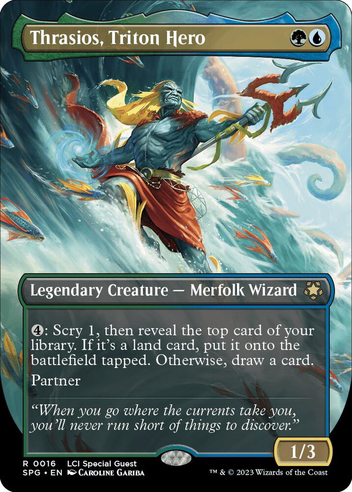 Thrasios, Triton Hero (Borderless) [The Lost Caverns of Ixalan Special Guests]