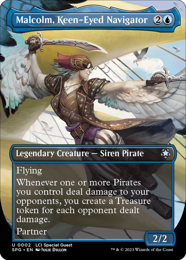 Malcolm, Keen-Eyed Navigator (Borderless) [The Lost Caverns of Ixalan Special Guests]